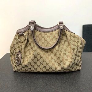 GUCCI tote monogram mauve leather